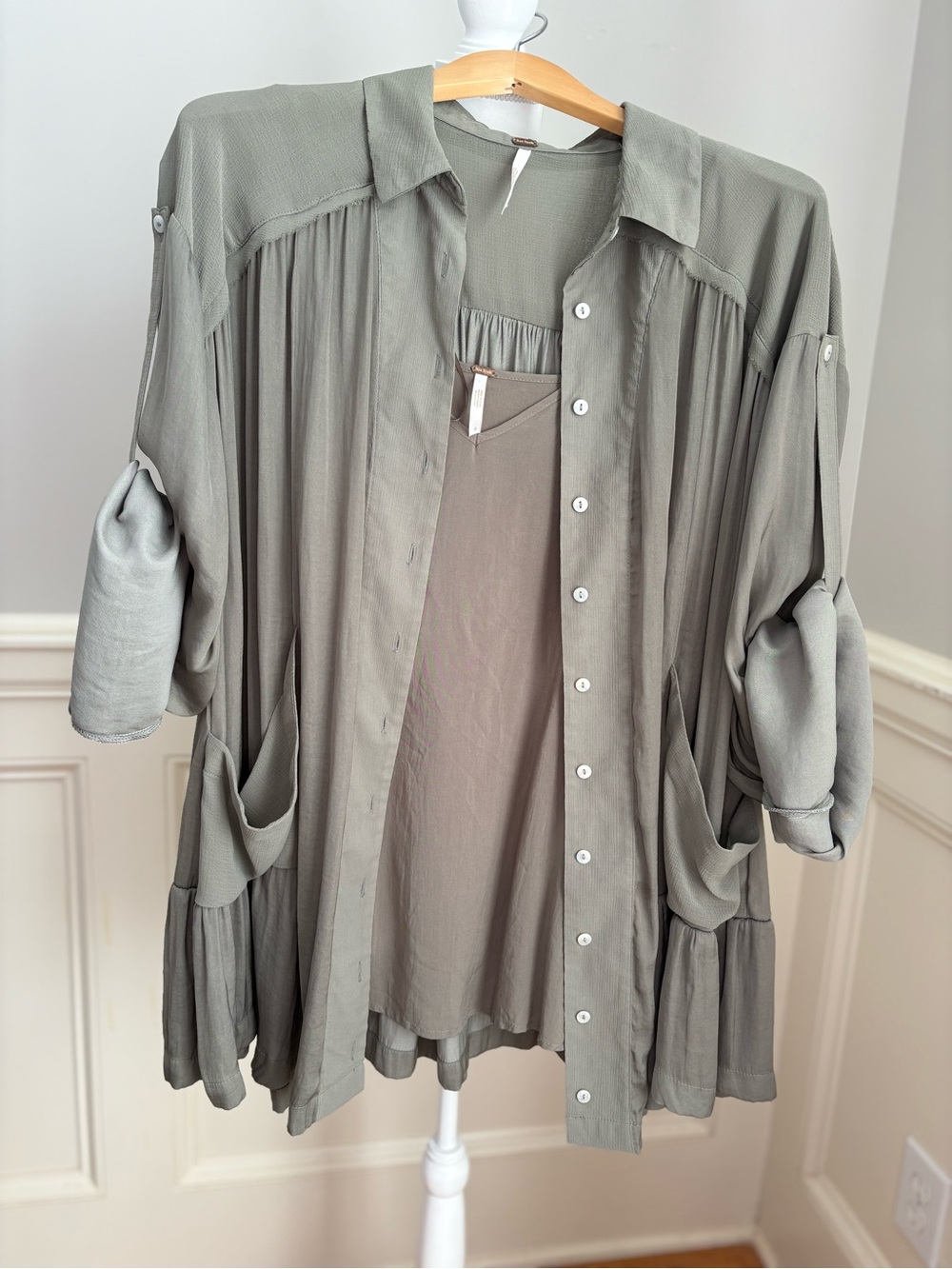 Free People Moonstruck Shirtdress with Detachable Matching Cami